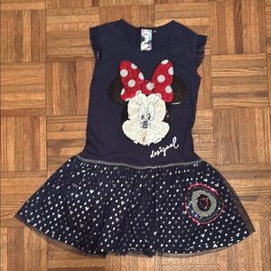 Disney Blue and White Ruffled Sundress Sleeveless Casual